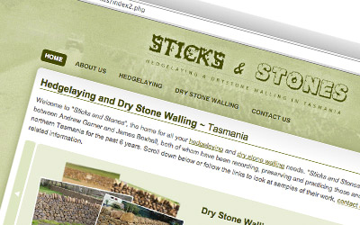 Small website built with PHP and MySQL. Sticksandstones.net.au