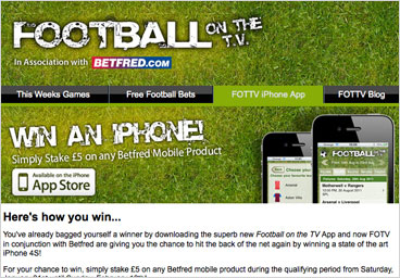 Email Design: Football on the TV